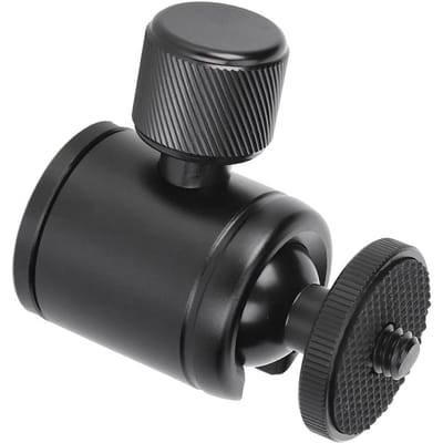 CNC-gefreesde kogelkop van aluminiumlegering met anodische oxidatie, 360 graden multifunctionele rotatie. black