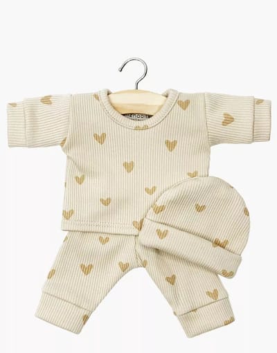 Minikane Poppenkleding Pyjama Morgan Hartjes Beige 28 cm