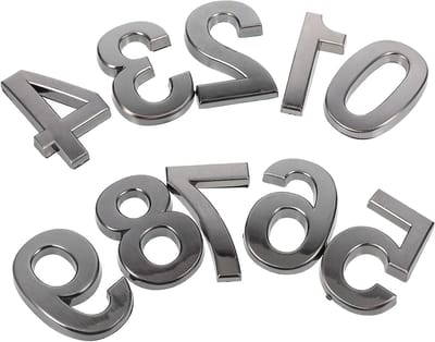 10 Stuks Stereoscopische Metalen Moderne Plak Adresnummers voor Thuis en Hotel (0-9) - Duurzame Stickers voor Deur en Wand