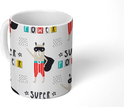 Mok - Koffiemok - Jongens - Patroon - Superheld - Mokken - 350 ML - Beker - Koffiemokken - Theemok