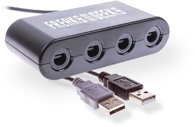 Freaks and Geeks Adapter - 4 Game Cube Controllers - Zwart - Geschikt voor Switch|OLED/Wii U/PC