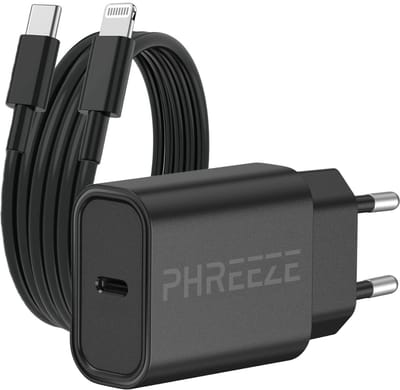 Oplader geschikt voor Apple iPhone 14, 13, 12, 11, X - 20w Snellader + Lightning oplaadkabel 2 Meter