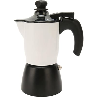 150ml Moka Pot Koffiezetapparaat voor op het fornuis Maakt Echte Italiaanse Koffie Aluminium Moka Pot 3 Kopjes Thuisgebruik white