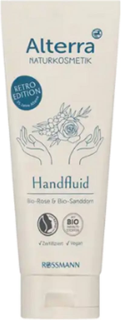 Alterra Naturkosmetik - Handfluid / Handcrème - Retro Editie | 1x 75 ml - Biologische Roos & Biologische Duindoorn | Limited Edition 2025