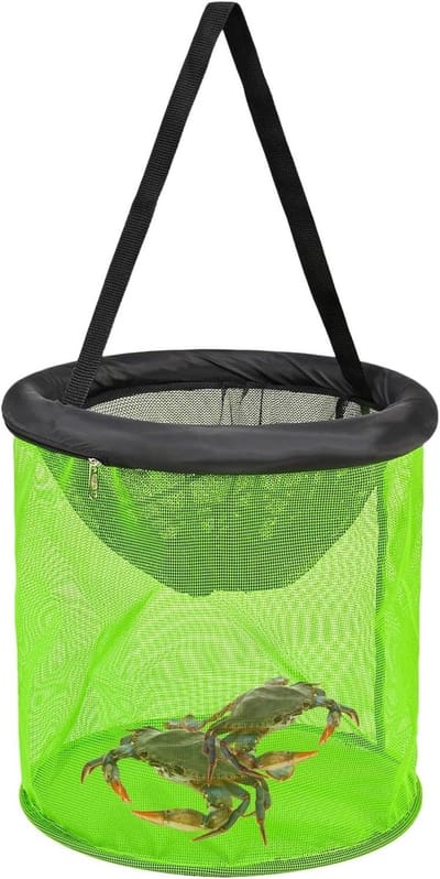 Vismand - Opbergkooi - Vangst bewaren - Drijvend circulair ontwerp - 35 cm - Zwart