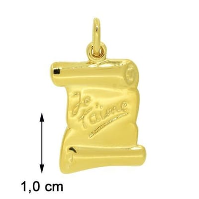 Blinx Jewels Vergulden Hanger Perkament "Je t'aime"