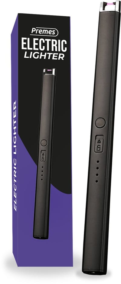 Premes - Elektrische Aansteker - USB Oplaadbaar - Windproof - BBQ - Kaarsen - Plasma - Zwart