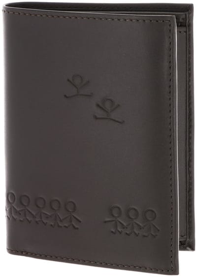 oxmox Leren portemonnee Leather RFID Protect Kombibörse Jumping Jack Embossed Brown donkerbruin