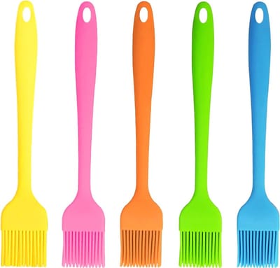 Siliconen Bakkwasten Set van 5 Stuks, Ideaal voor Koken, Bakken en Grillen, Hittebestendig en Makkelijk Schoon te Maken
