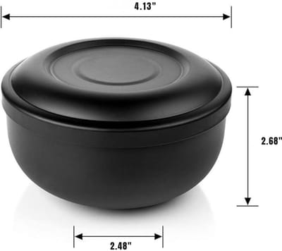 GTB® Scheerkom - Scheerkwast - Scheerkop - Scheerkom van Roestvrij Staal met deksel 4 inch - 11x7x1cm - Zwart