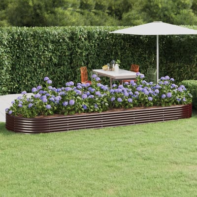 vidaXL Plantenbak 450x140x36 cm gegalvaniseerd staal bruin