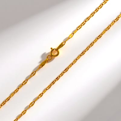 Cavill - Vergulde Zilveren Halsketting 925 Sterling Zilver - 45 cm Ovale Schakels - Elegante Gouden Ketting Met Karabijnsluiting - Luxe Sieraad
