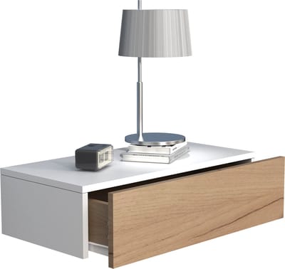 Houten wandlade nachtkastje wandplank lade console nachtkastje Usal M 60 cm