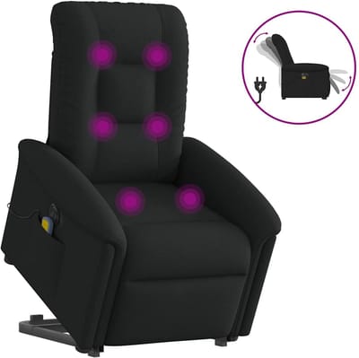 vidaXL - Sta-op-massagestoel - elektrisch - verstelbaar - stof - zwart