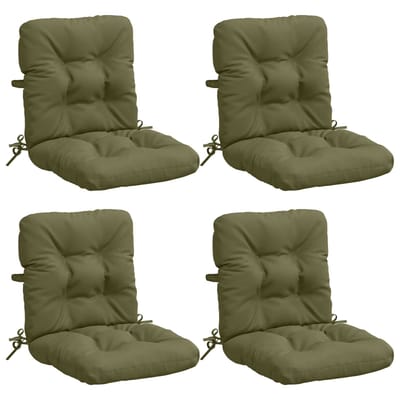 vidaXL - 4-delige - hoogrugkussen - VIANEN - 4 - pcs - 100% - Polyester - Olijfgroen