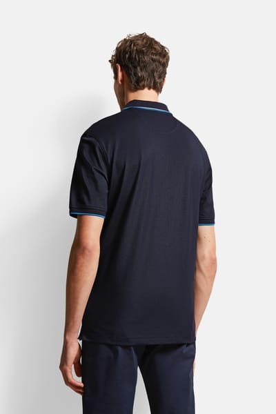 Bugatti Herren Poloshirt met fijne contraststrepen