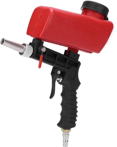 Allecto - Pneumatische Zandstraalmachine - Professionele Zandstraalpistool - Verstelbare Zandstraalmachine - Rood - Voor Auto-onderhoud - Capacitei...