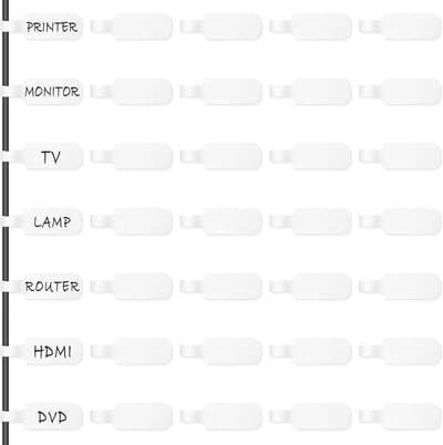 Kabellabels herbruikbaar 35 stuks - witte schrijfbare kabeltags - makkelijk te labelen kabels - ShopVlot
