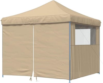 Opvouwbare Partytent - Pop-up Paviljoen - Outdoor Evenementen - Gepoedercoat Stalen Frame - 3x3 Meter - Beige