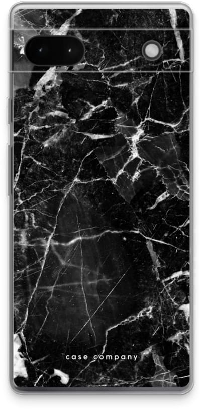 Case Company® - Hoesje geschikt voor Google Pixel 6a hoesje - Zwart Marmer - Soft Cover Telefoonhoesje - Bescherming aan alle Kanten en Schermrand