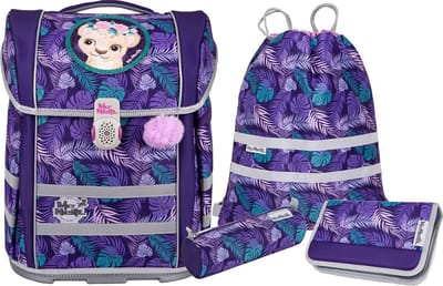 McNeill Schooltas Ergo Perfecto Schoolbag Set 5-delig Dschungel Paars