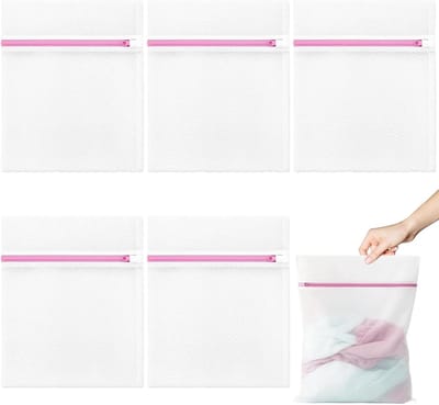 Wasnet voor wasmachine - 5-delige set, kleine waszak 23 x 30 cm, ideaal voor ondergoed, sokken en babykleding