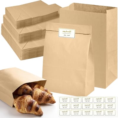 Kraft Papieren Tassen Set van 60 Stuks, Diverse Maten voor Cadeauverpakking, DIY Adventskalender en Feestjes, Perfect voor Verjaardagen en Kerstmis