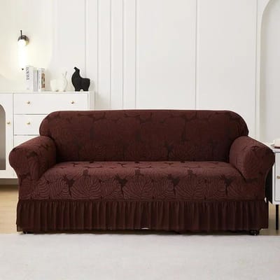 1/2/3/4 Zits Bankhoes Enkel Dubbel Drie Vierzits Elastisch All-inclusive Stofdicht Bankhoes Effen kleur bankhoes 2 Seat(145-185cm) koffie