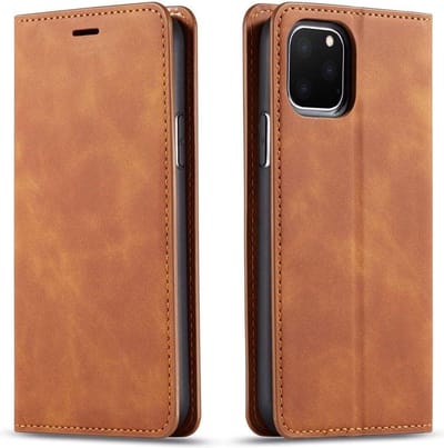Geschikt voor Apple iPhone 12 Pro Max Bookcase | Bruin | Pasjeshouder | Portemonnee hoesje
