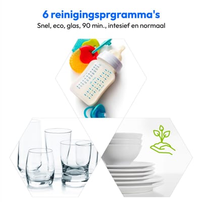MEDION mini-vaatwasser DWT20 (tafelmodel vaatwasser, vaatwasser, 2 couverts, werkt met/zonder wateraansluiting, 6 reinigingsprogramma's, babyflessen, vooraf ingestelde starttijd, vrijstaand)
