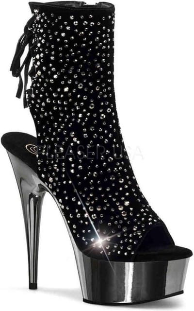 Pleaser - DELIGHT-1018RS Plateau Laarzen - US 13 - 44 Shoes - Zwart
