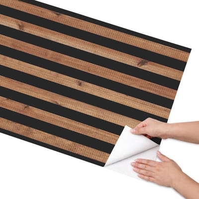 Coloray Meubel Wrap Folie - Bruin Meubelfolie - 65x130 cm - Wrapfolie Keuken Houten latten - Decoratiefolie - Industrieel / Loft Meubelfolie - Meubel Wrap Folie - Woonkamer decoratie - Texturen