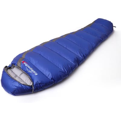 Mummieslaapzak bij koud weer Winterslaapzak Donsslaapzak voor backpacken en kamperen blauw
