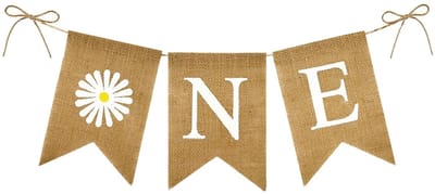Jhubersproducts - Happy Birthday Banner - Verjaardagsdecoratie - Eenvoudig te bevestigen - Vlaggenmotief - Kinderstoel versiering - Geschikt voor 1e v