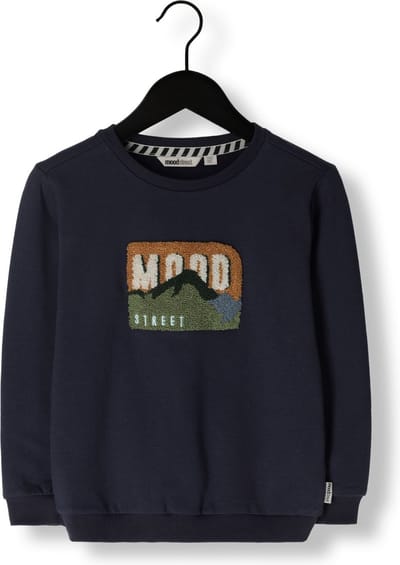 Moodstreet Towelling Embro Sweater Truien & Vesten Jongens - Sweater - Hoodie - Vest- Donkerblauw - Maat 146/152