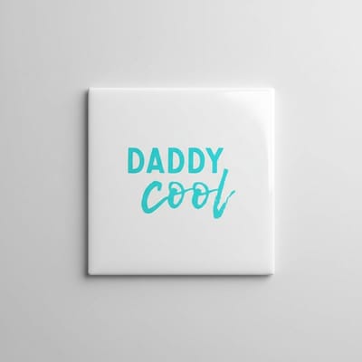 Daddy Cool Tekst Decoratieve Tegel 15×15 cm – Trendy Cadeautegel voor Vader, Huis & Kantoor Decor