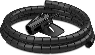Jumada's - Spiraalslang - Kabelslang - Zwart - 2M/2meter - 16MM - Netjes opbergen - Met handige rijgtool!