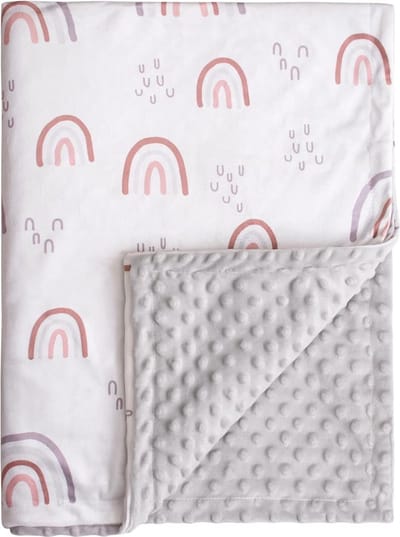 Babydeken, 75 x 100 cm, uniseks, pasgeborenen, dik, superzacht, Oeko-Tex100, regenboog-slaapdeken voor peuters, baby's, meisjes, jongens, kinderkamer, dekbed, cadeau
