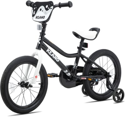KEANO Lexicon Kinderfiets in BMX Stijl - Voor Jongens & Meisjes - Met Zijwieltjes - 12 Inch -Zwart