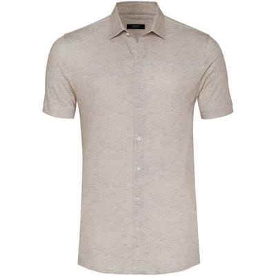 Desoto Luxury Overhemd Luxury Faux-Uni Kent Collar Zand / male