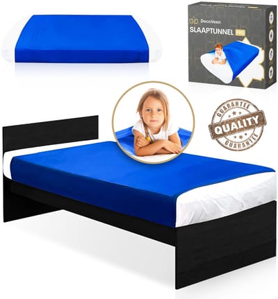 DecoVeen® Slaaptunnel Deluxe 90 x 200 CM - Eenpersoonsbed - Bedtunnel - Verzwaringsdeken - Alternaltief Verwaringdeken Kind - Blauw