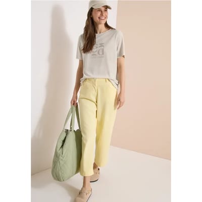Shirt met print in linnenlook
