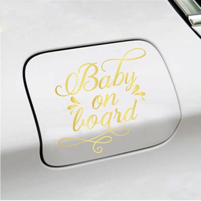 Bumpersticker - Baby On Board - 12,1 X 13,1 - Goud