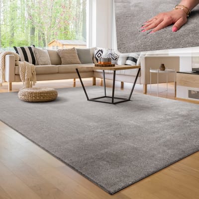 Paco Home Moderne woonkamer tapijt kortpolig wasbaar zacht uni effect bont antislip 120x170 cm
