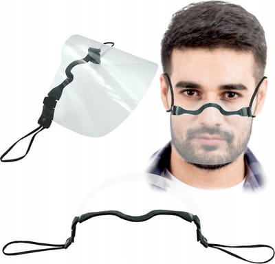 2 x Stuks - Spatmasker -  Veiligheid Vizier- Gelaatsscherm- Hygiëne Veiligheid- Face shield- Spatmasker -  Gelaatscherm - Beschermkap -  mondkapje- Mondmasker- Herbruikbaar - Transparant Mondkapje.