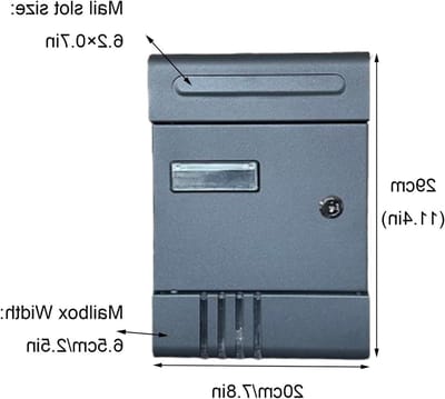 Brievenbus Wandmontage - Buitenpost - Post Ontvangen - Met Slot en Sleutel - 7.8x2.5x11.4 Inch - Zwart