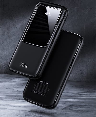 USAMS Powerbank PB58 10000mAh 22,5W QC3.0+PD Fast Charge zwart/zwart 10KCD16101 (US-CD161)