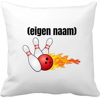 Akyol - bowling kegels vuur met eigen naam Kussen hoes - Bowlen - ieman die graag bowlt - sport - bal - kegels - cadeau - verjaardag - kado - 40 bij 40 cm