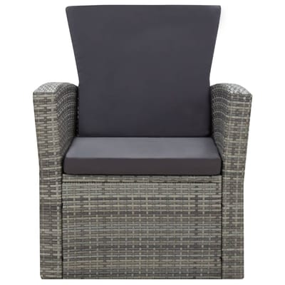 vidaXL - 4-delige - Loungeset - met - kussens - poly - rattan - grijs