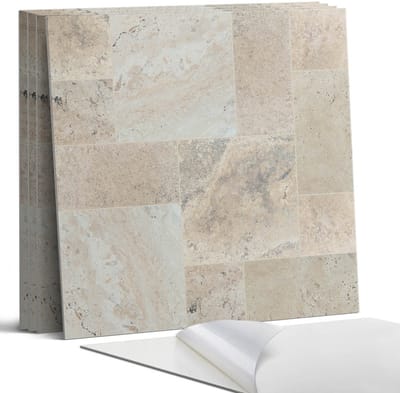 Coloray Wandpanelen Zelfklevend - Mozaïekpatroon van steen Zelfklevende Wandpanelen - 50 cm x 50 cm - Beige Wandpaneel PVC - 4 stuks - Texturen Wandpanelen Zelfklevend - Wandbord Keuken - Wandpaneel Badkamer